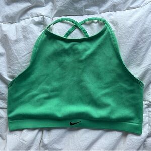 Nike XXL Indy Seamless Ribbed Light-Support Non Padded Bra Tank in Spring Green